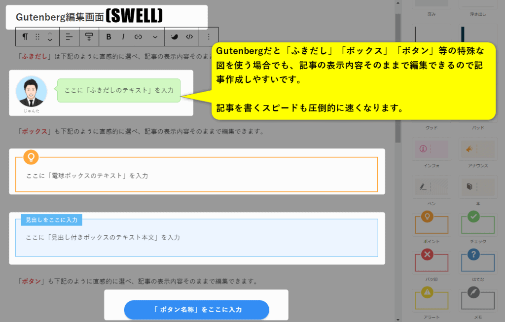 Gutenberg投稿画面