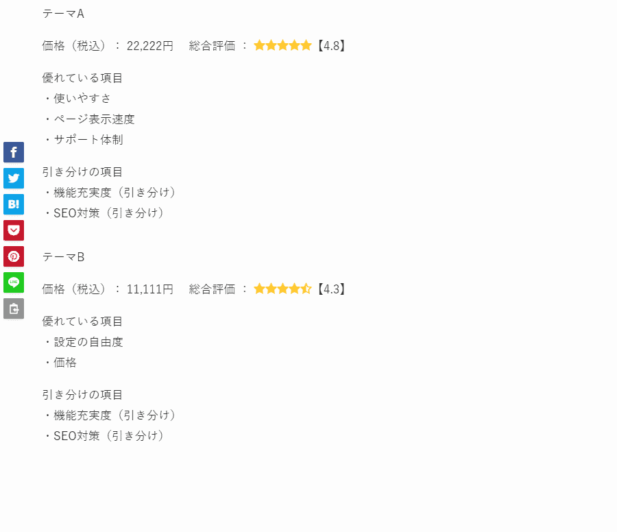 表を使っていない記事